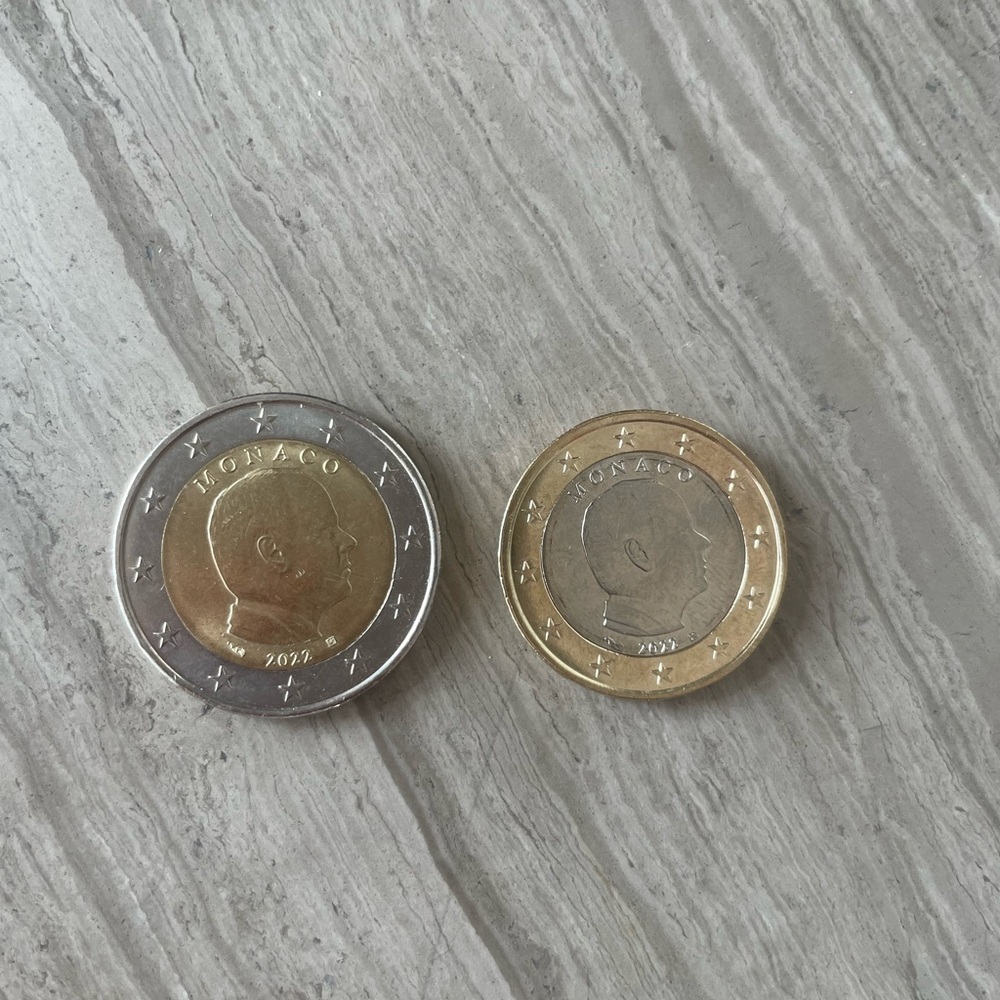 Monaco 1 and 2 euro